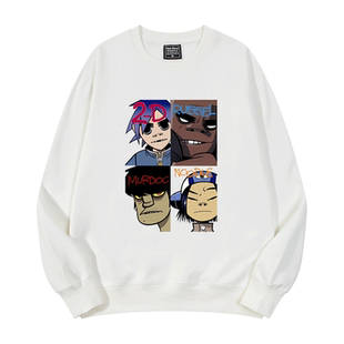 街头霸王Gorillaz乐队联名卫衣动漫卡通周边童装男女加绒圆领休闲