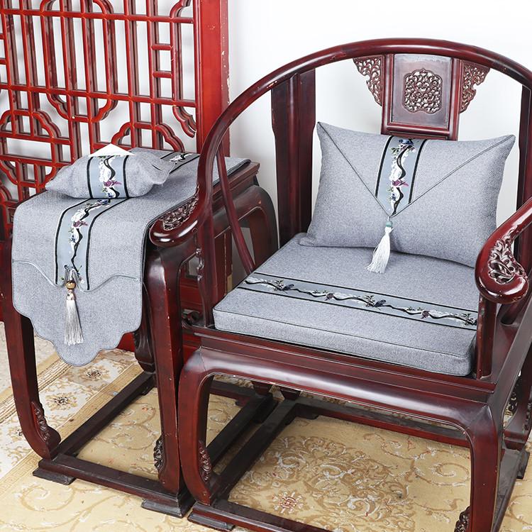艺必旭新中式红木太师椅圈椅椅子坐垫茶椅实木茶桌椅垫餐椅座垫