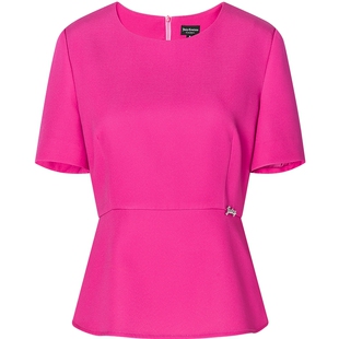 Juicy Couture橘滋衬衫女粉红女郎收腰淑女圆领短袖