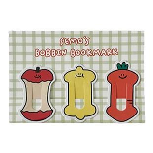 韩国SECONDMORNING可爱柠檬卡通创意书签ins风索引分页装饰书夹3P