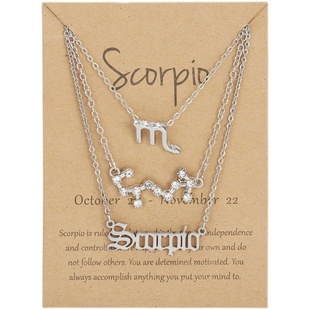 3pcs set Zodiac necklace 12 constellation pendant sign new