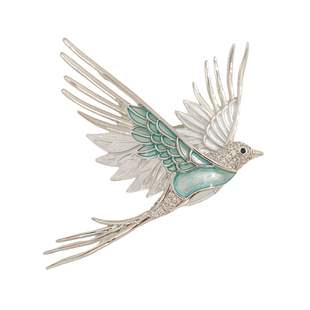 A清冷国风飞鸟胸针新中式旗袍汉服配饰男女胸花高端精致高级感