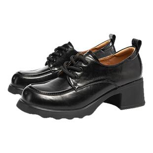 星期六牛津鞋2025春季新款系带女款厚底时尚德比鞋女鞋SSD1112256