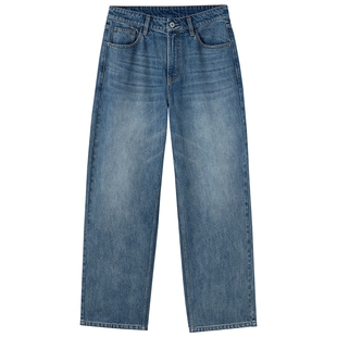 热风男士牛仔裤2026年春季新款宽松直筒牛仔裤百搭潮流休闲长裤