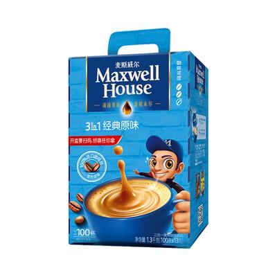 麦斯威尔特浓三合一提神熬夜咖啡