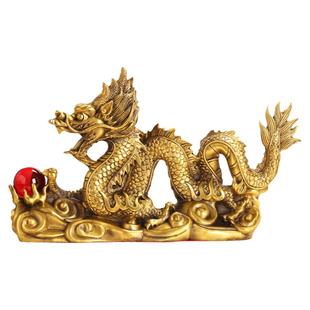 龙年铜龙摆件客厅五爪金龙青龙金属龙形工艺品汉龙龙年吉祥物礼物