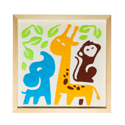 卡通画木框数字油画DIY纸浆画