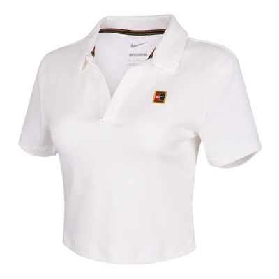 耐克女子夏季网球训练露脐POLO衫