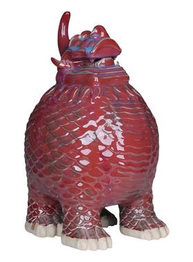 钧瓷窑变天禄貔貅瓷器摆件博古架皮丘雕塑家居客厅装饰摆设大号