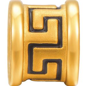 明牌珠宝黄金手链转运珠 3D硬金路路通串珠足金手串AFP0443