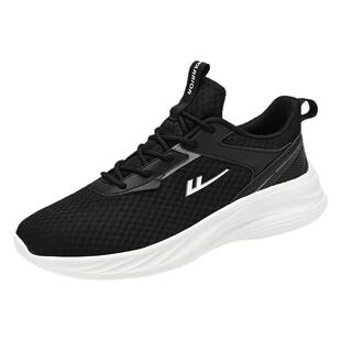 回力男鞋运动鞋2026新款夏季透气软底防滑休闲百搭减震黑色跑步鞋