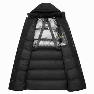 特大码男装羽绒服冬新款300斤加肥加大胖子长款过膝宽松型鹅绒服