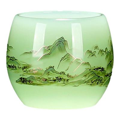 心茧水墨风琉璃茶杯大号主人杯