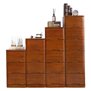 实木抽屉式收纳柜夹缝隙窄储物柜子床头卧室小木柜50深家用五斗柜