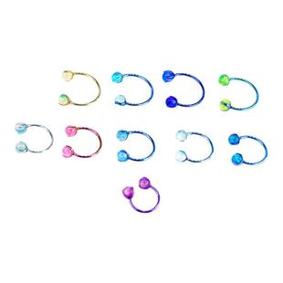 rockboil果冻澳宝F136钛合金耳环极光火彩鼻中隔耳钉内螺纹唇环