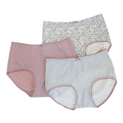全棉透气碎花中腰女士内裤