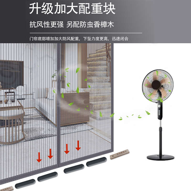 金刚网全磁块防蚊门帘魔术贴自粘整根磁条磁性对吸防蝇纱窗免打孔