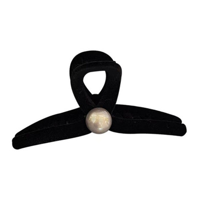 气质高级感黑色珍珠抓夹