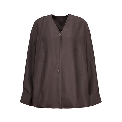 LESS垂感桑蚕丝衬衫女纯色