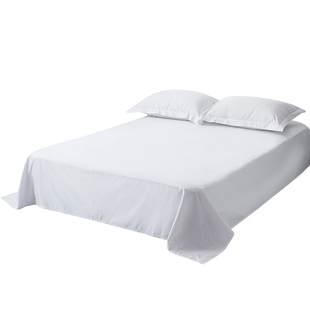 床单床笠单件纯棉全棉纯白色五星级酒店布草宾馆床上用品专用单人