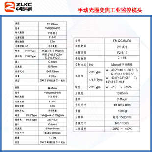 36mm手动变倍12 工业变焦镜头2.8 120mm高清镜头C口相 12mm