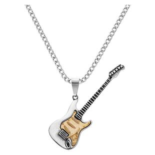 明星同款高级感朋克摇滚吉他吊坠项链潮ins嘻哈男女百搭中古配饰