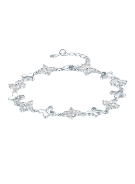 周六福S925银蝴蝶手链女