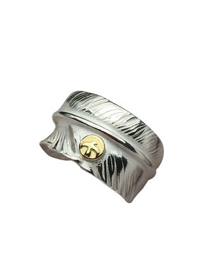 高桥吾郎复古摇滚风情侣羽毛戒指