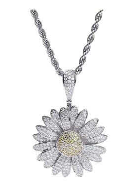 LUXTA可旋转雏菊项链满钻闪