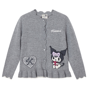 【erdosKIDS×Kuromi】鄂尔多斯童装酷洛米联名儿童保暖羊绒开衫