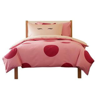 铭都宝贝儿童纯棉四件套女童床上用品三件套全棉被套床单-甜豆猫