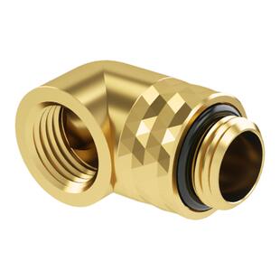 Barrow 分体水冷电脑散热器 90度旋转转接座 旋转弯头 金细白银色