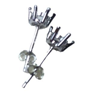 925银度白金 空托 耳钉托 6爪托 6角托925银未镶嵌DIY锆石托