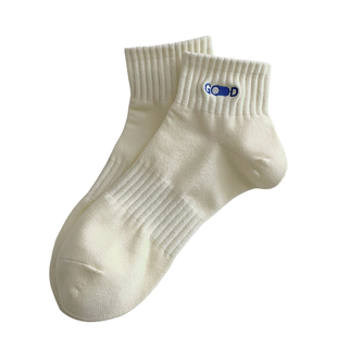 GD袜子男青少年冬季棉袜短筒情侣运动男生纯色短袜中低筒初中生