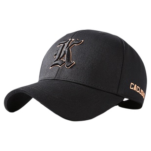 CACUSS帽子男款鸭舌帽冬季遮阳男士防晒帽户外运动刺绣黑色棒球帽