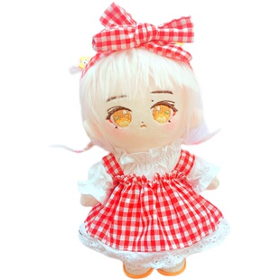 现货夏日小清新吊带裙白衬衫20厘米套装20cm娃衣明星娃娃公仔换装