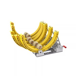 小小工程师国产积木立体环形轨道爬行过山车波浪机构齿条科技模型