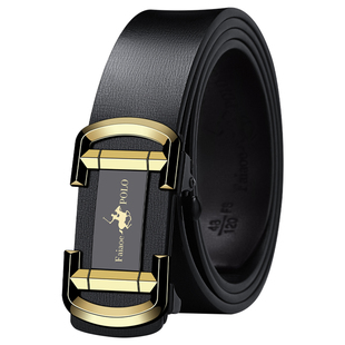 保罗真皮皮带自动扣内穿腰带商务休闲正品纯牛皮休闲裤带松紧大气