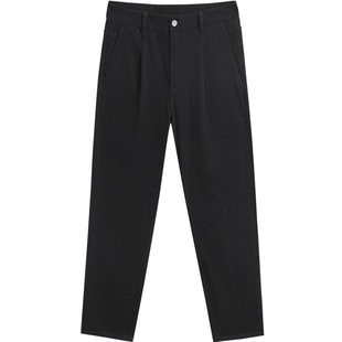 GXG男装 黑色斜纹肌理面料牛仔裤柔软 24年秋G24X053031