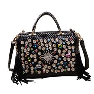 女高级感包包2025新款欧美大牌真皮流苏手提包水钻大容量单肩斜挎