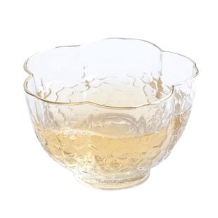 日式描金玻璃杯垫透明茶道功夫茶具配件创意圆形手工子片茶碟茶托