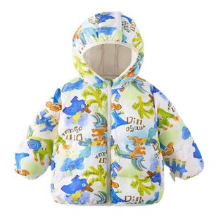 儿童棉服加厚冬季女童保暖外套男童上衣加绒小童童装宝宝衣服冬装