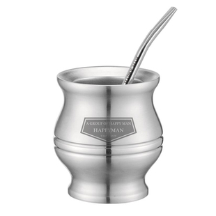 2020新款阿根廷马黛茶专用杯不锈钢小茶杯送吸管原创设计男女新品