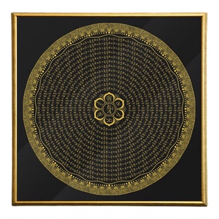 非遗唐卡六字真言挂画手工填色diy数字油画手绘客厅玄关国潮挂画