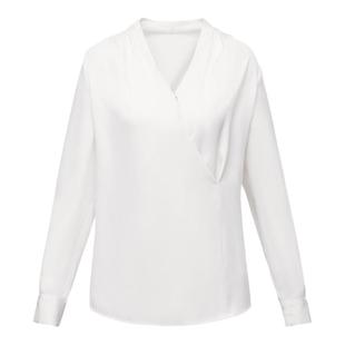 【孙乐言同款 朗姿Basic衣橱】法式米白色V领气质衬衫女春季新款