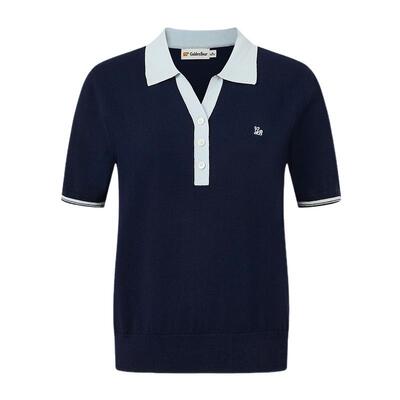 【春夏新品】GOLDEN BEAR/金熊2026年女士莱赛尔混纺短袖针织衫