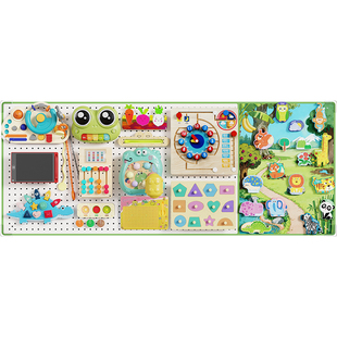 忙碌板洞洞板蒙氏早教围栏上挂件磁吸玩具儿童宝宝一岁益智置物架