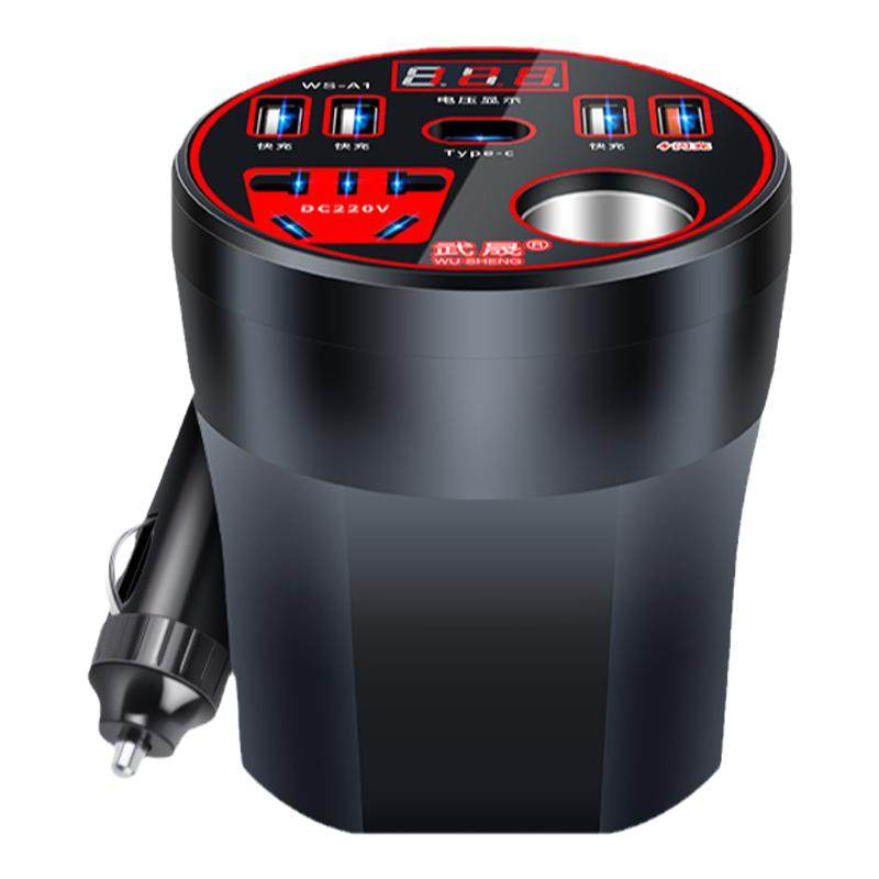 车载充电器12V24V转220逆变器超级快充点烟器转换插头USB扩展车充
