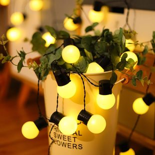 G50球泡太阳能灯串小灯氛围防水灯led小圣诞摆摊灯户外露营串彩灯
