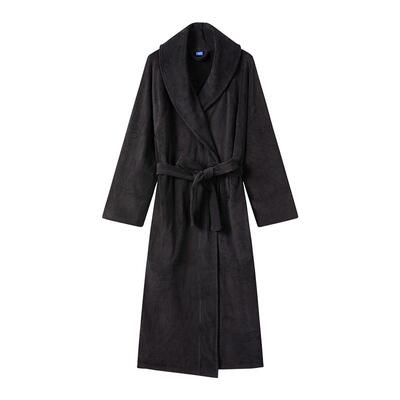 睡袍女奥粒绒长款睡衣秋冬季新款加厚法兰绒家居服浴袍可穿式速干